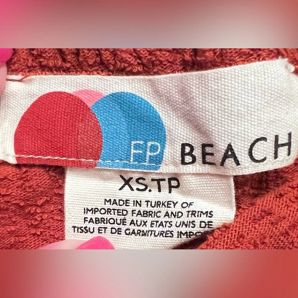Free People‎ Beach Don't Kill My Vibe Bronzer Brown Halterneck Bandeau Top XS